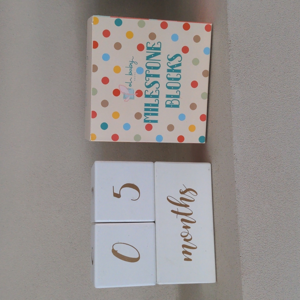 Oh Baby! Milestone wooden blocks baby blocks